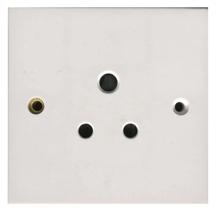 PRO ELEC 1-Gang 5A Unswitched Round Pin Socket, White