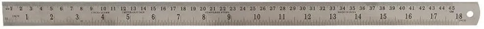 DURATOOL Stainless Steel Ruler with Metric & Imperial Markings, 450mm