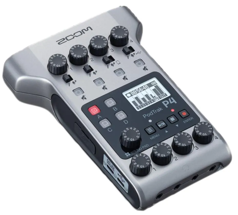 ZOOM PodTrak P4 4-Channel Audio Recorder with AUX & USB