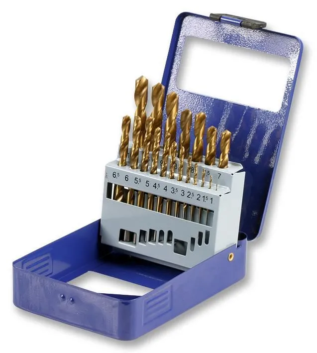 Duratool Titanium Coated HSS Drill Bit Set, 1mm-10mm, 19-Piece