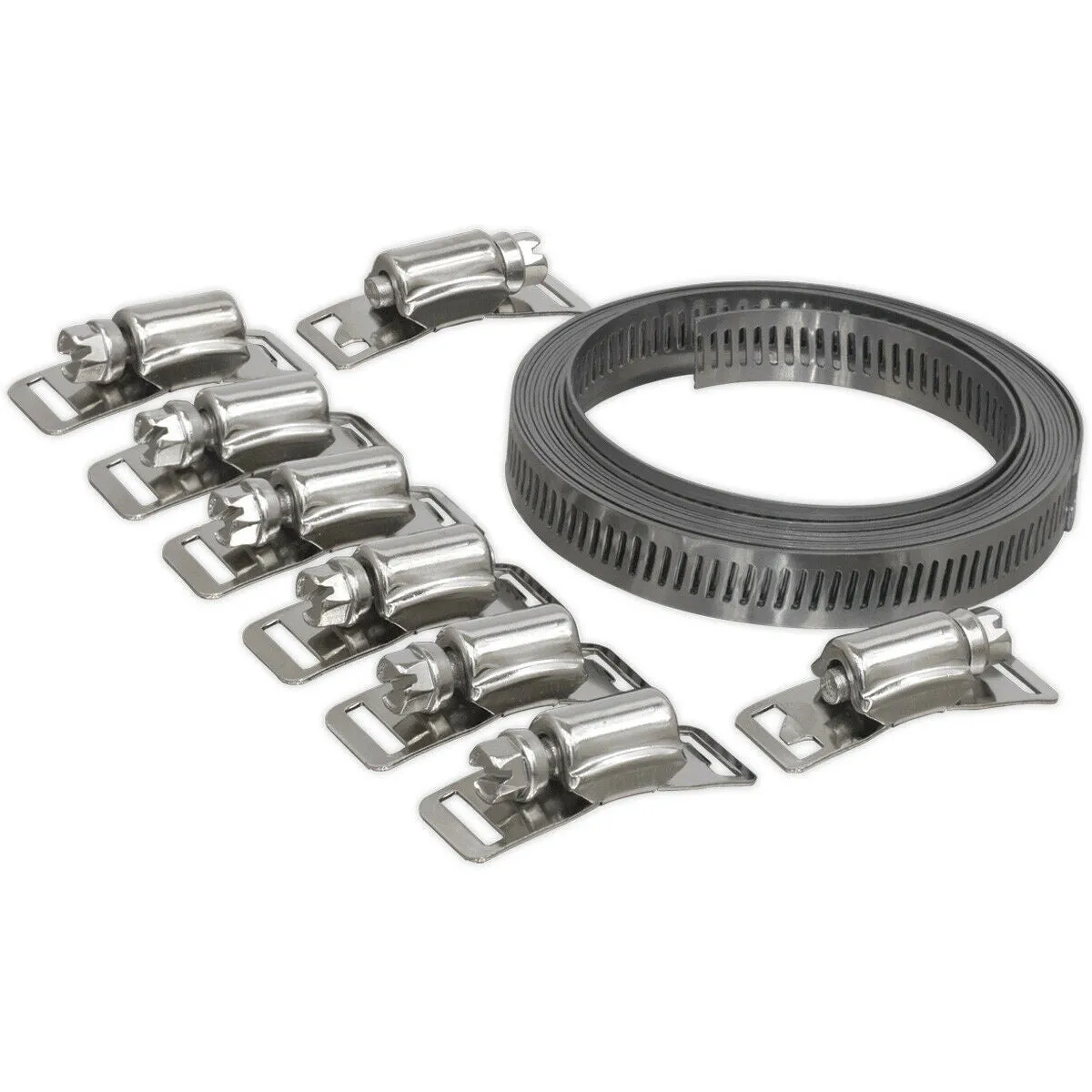 Self Build Hose Clip Set - Cut to Size - 12.7mm Band Width - 8 Worm Drive Clips