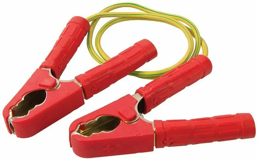 1.2m Temporary Continuity Bond Pipe Disconnecting Crocodile Clips - Copper Cable