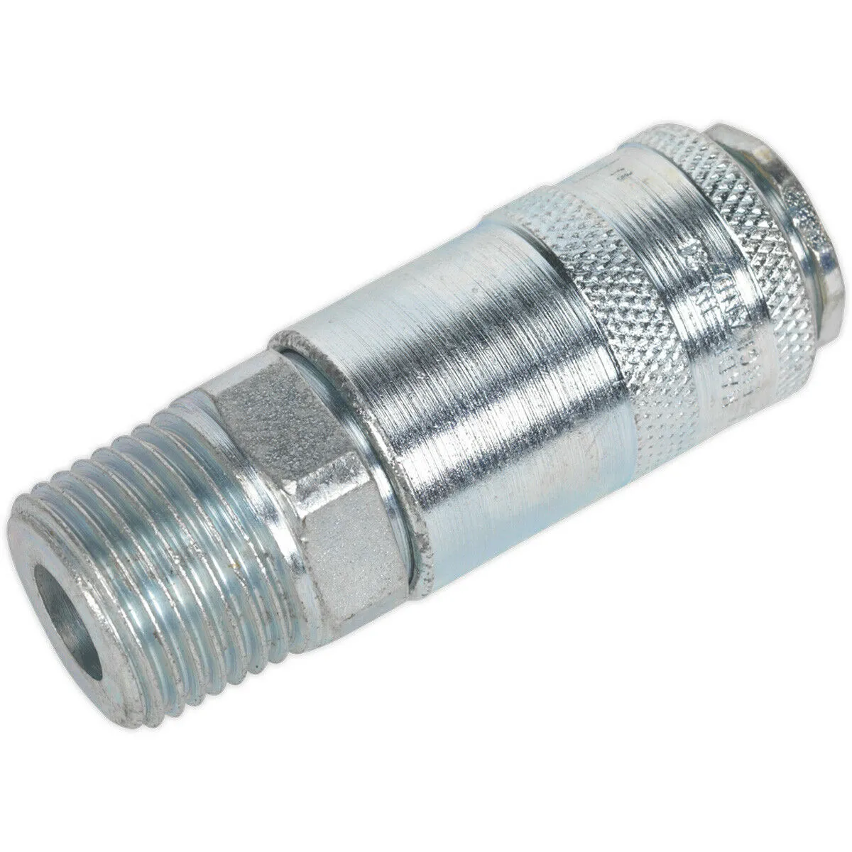 1/2 Inch BSPT Coupling Body Adaptor - Male Thread - 100 psi Free Airflow Rate