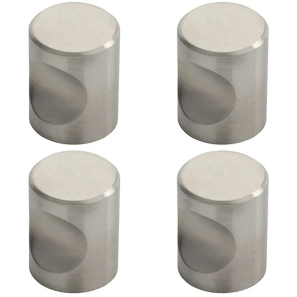 4x Cylindrical Cupboard Door Knob 20mm Diameter Stainless Steel Cabinet Handle
