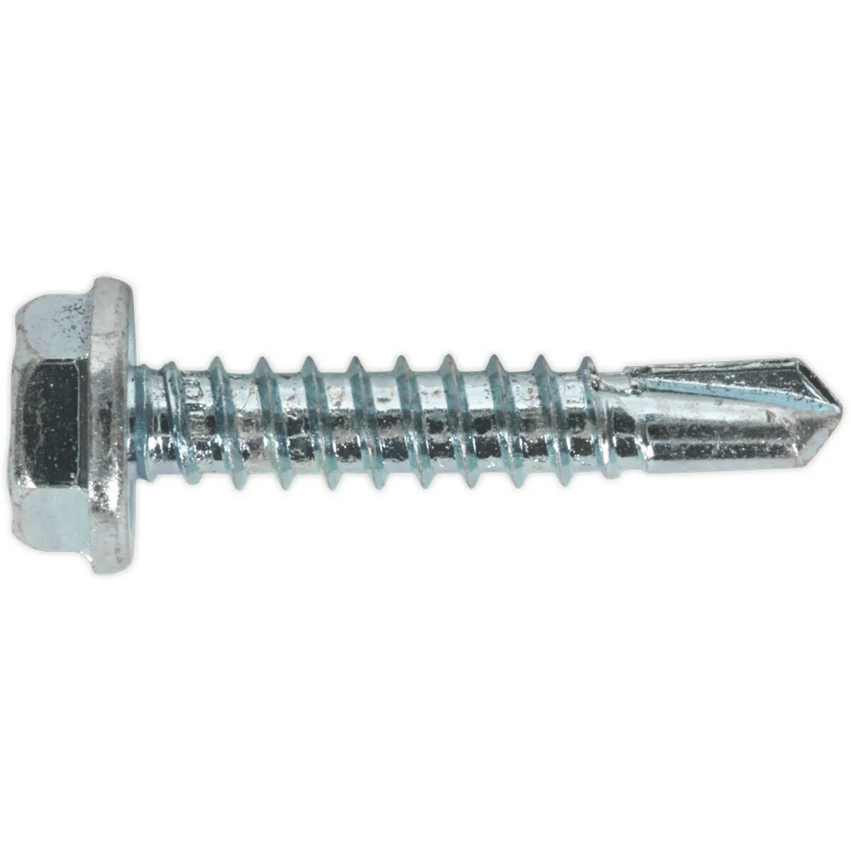 100 PACK 4.8 x 25mm Self Drilling Hex Head Screw - Zinc Plated Fixings Screw