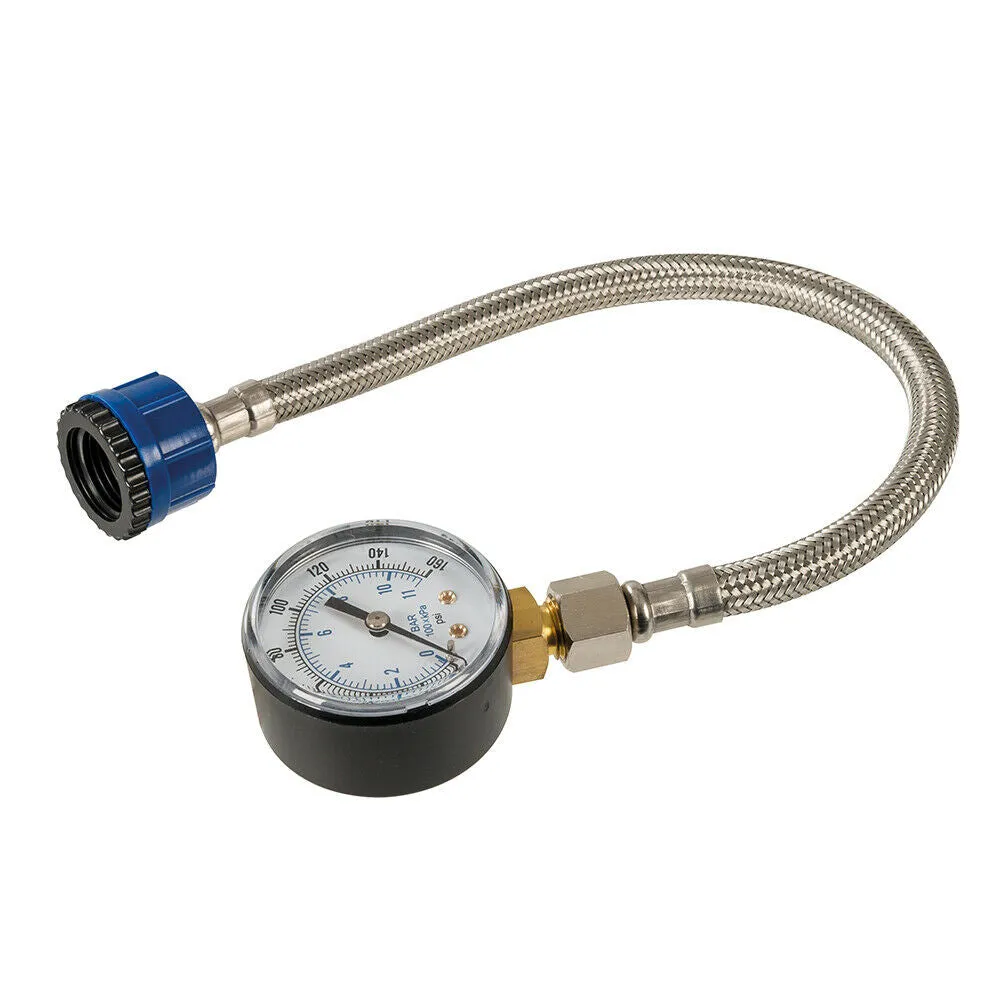 0 to 160PSI Mains Water Pressure Test Gauge 300mm Long Hose 11 Bar Meter Tester