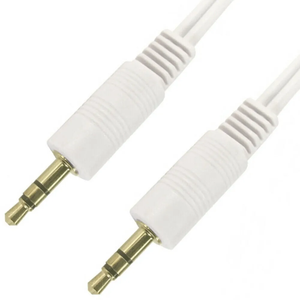 0.5m 3.5mm Jack Plug to Male Long Headphone Cable White Lead AUX Audio iPod Mp3