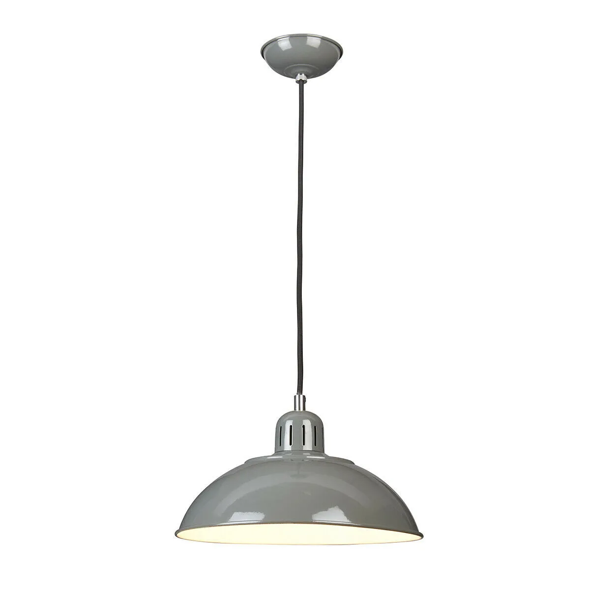 1 Bulb Ceiling Pendant Light Fitting Grey LED E27 60W Bulb