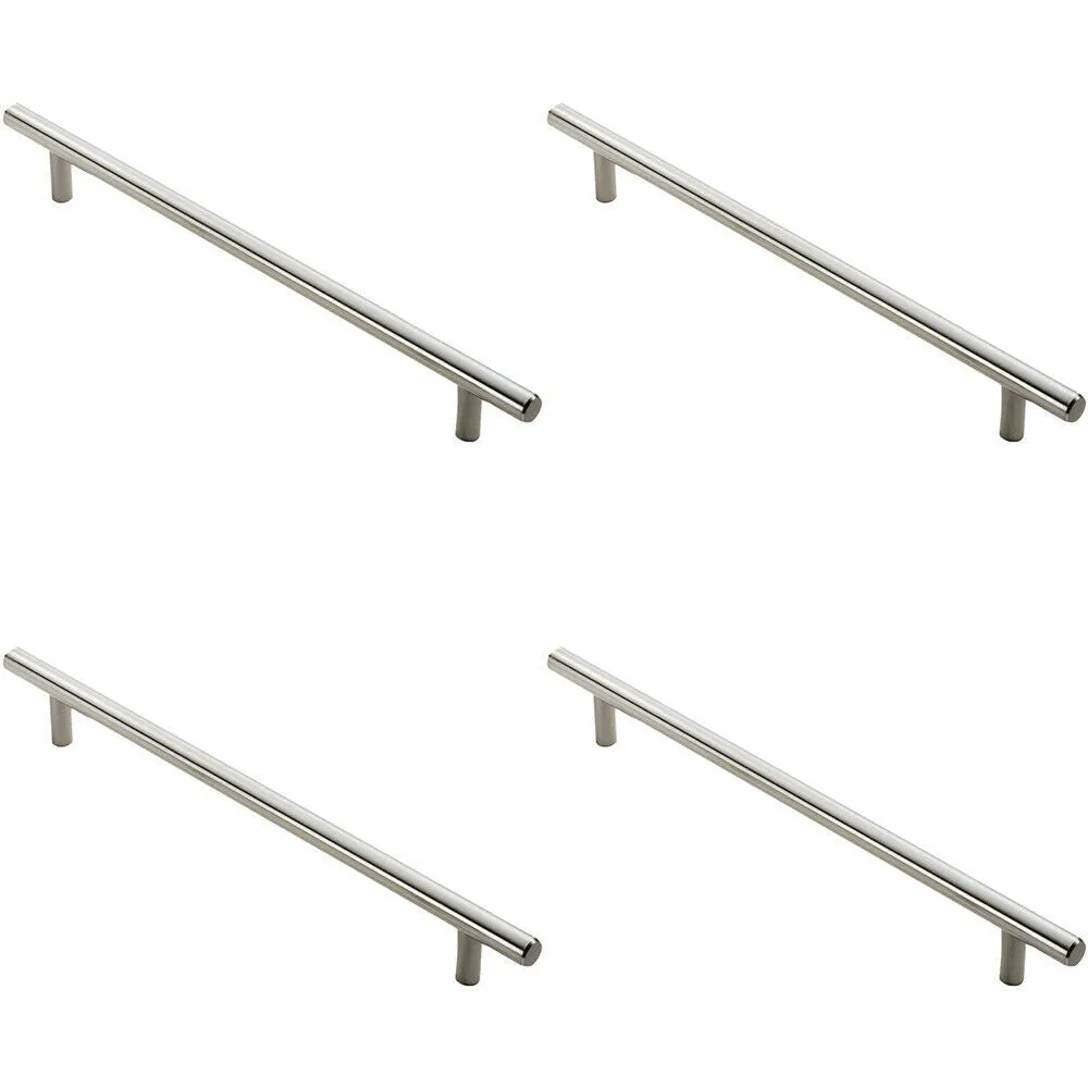 4x Round T Bar Cabinet Pull Handle 828 x 12mm 768mm Fixing Centres Satin Nickel