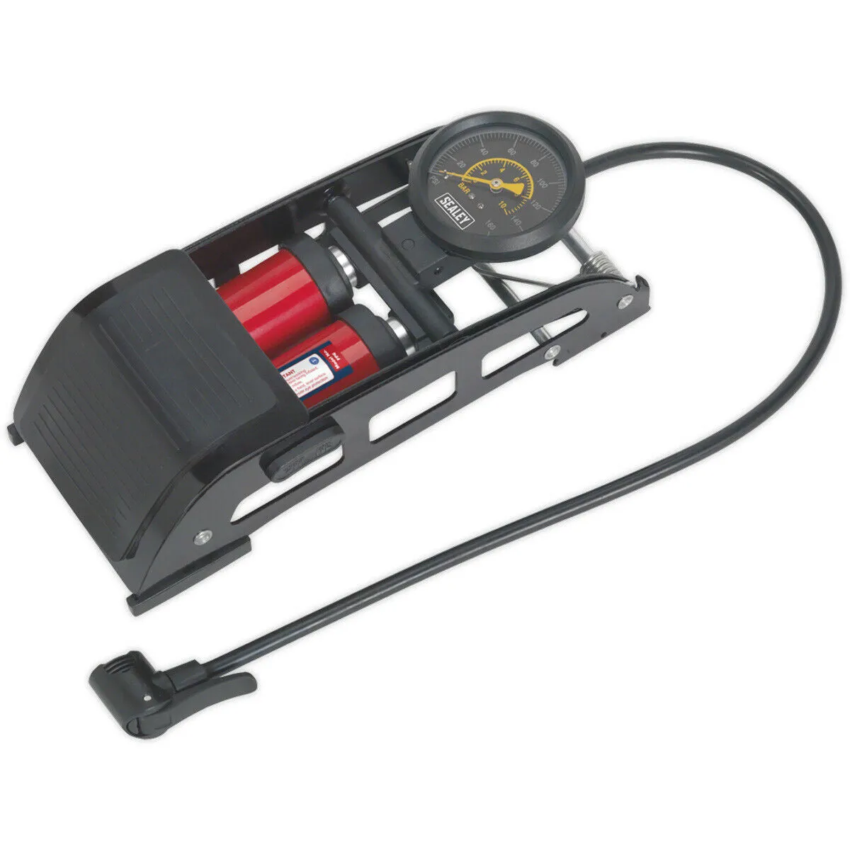 0-160psi Large Pedal Double Barrel Air Foot Pump - Car Tyres Inflatables Bicycle