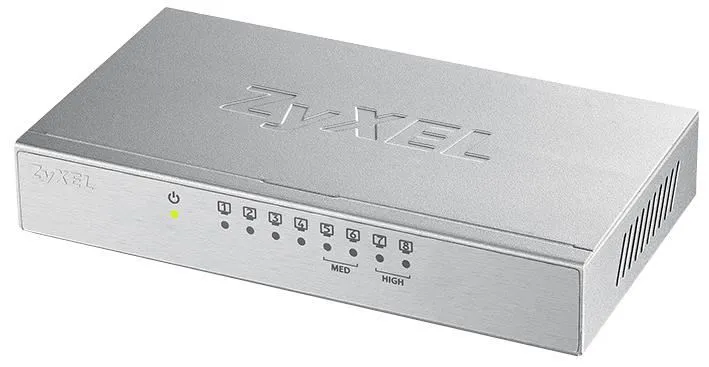 ZYXEL 8-Port Desktop Gigabit Ethernet Switch, QoS & Wall Mountable