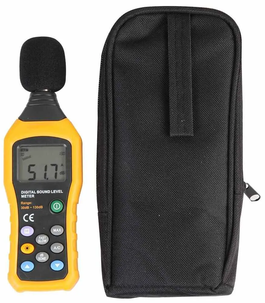 Duratool A/C Digital Sound Level Meter, 30-130dB, LCD Display