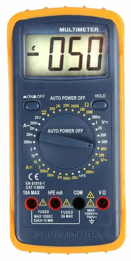 Duratool 600V AC/DC Digital Multimeter with LCD Display