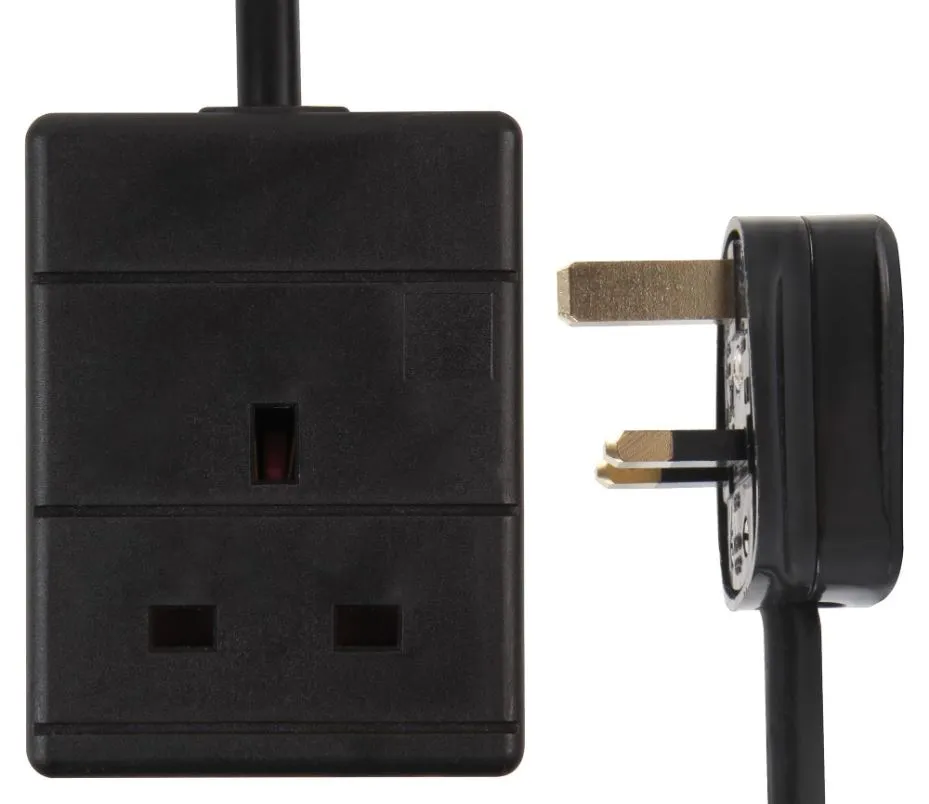 Pro Elec 1-Gang Mains Extension Lead, 7.5m, 13A, Black