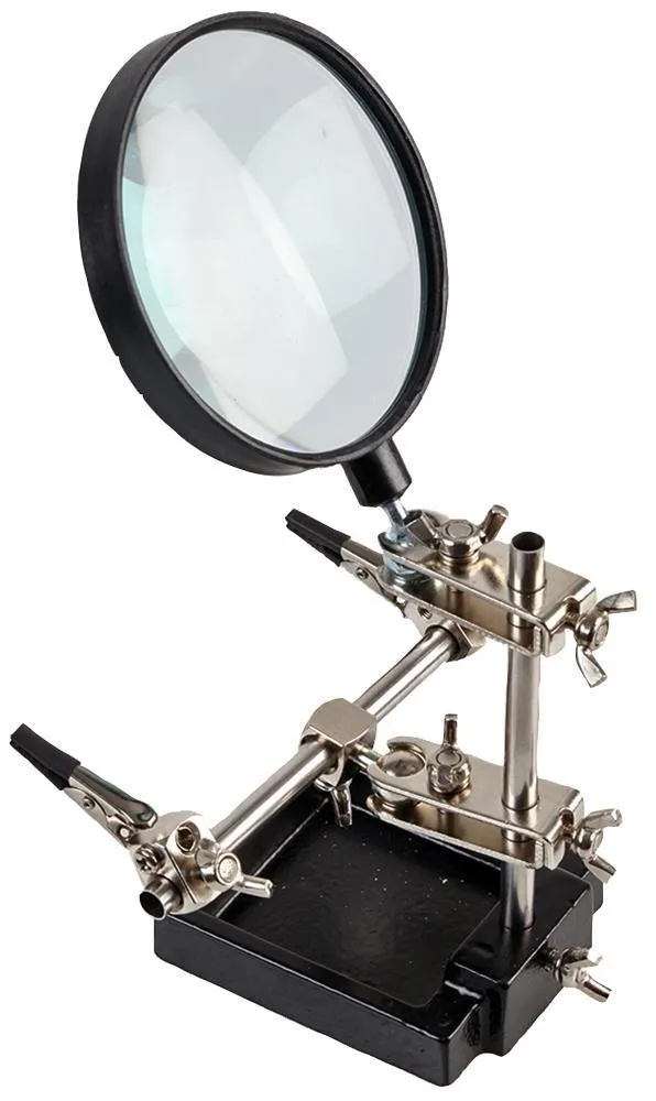 DURATOOL Third-Hand Clamp Tool with Magnifier, 90mm Lens