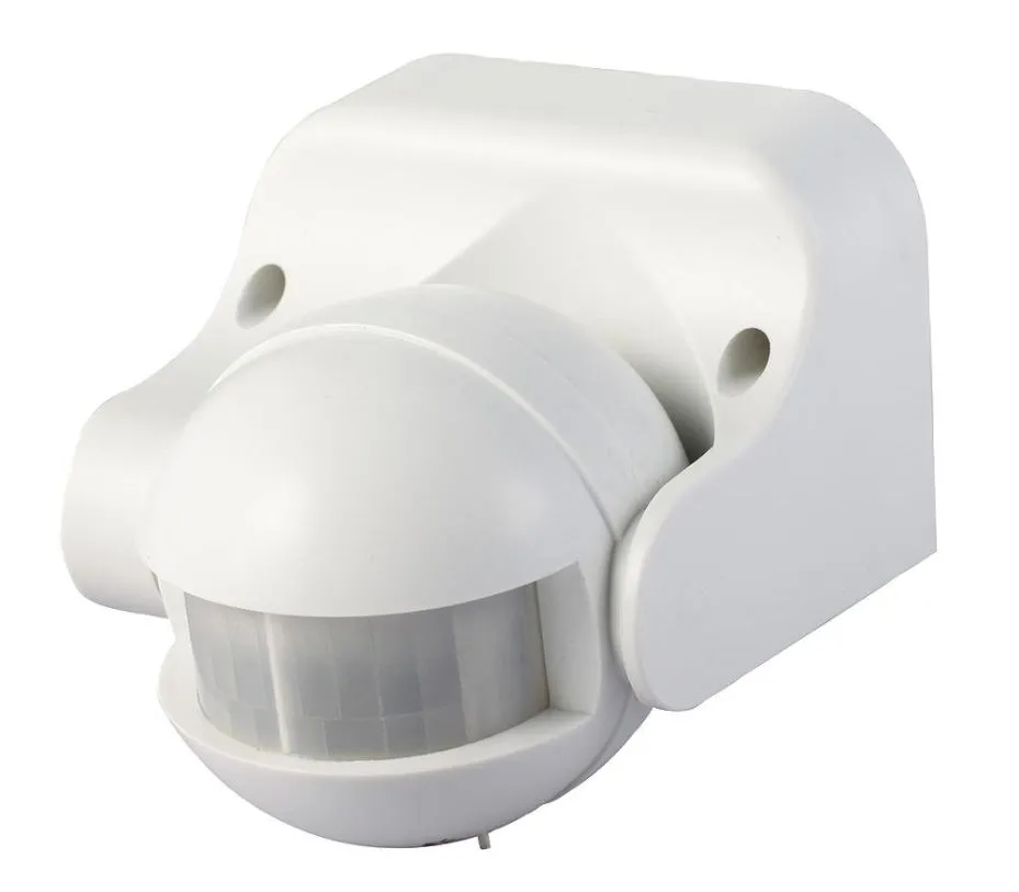 PRO ELEC White Wall-Mounted PIR Sensor, 12m Range, IP44