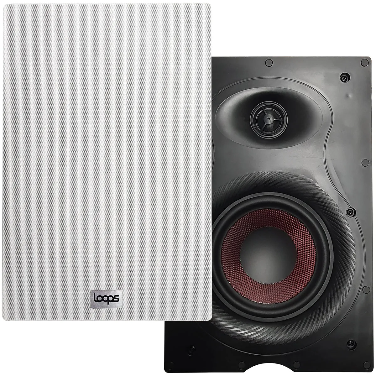 1x Pair LOOPS 140W 6.5†Low Profile In-Wall Speaker - 8Ohm - Ultra Slim Recessed