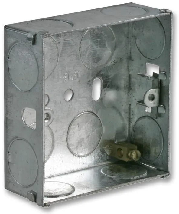 PRO ELEC 1 Gang Metal Back Box, 25mm Depth, Galvanised Steel