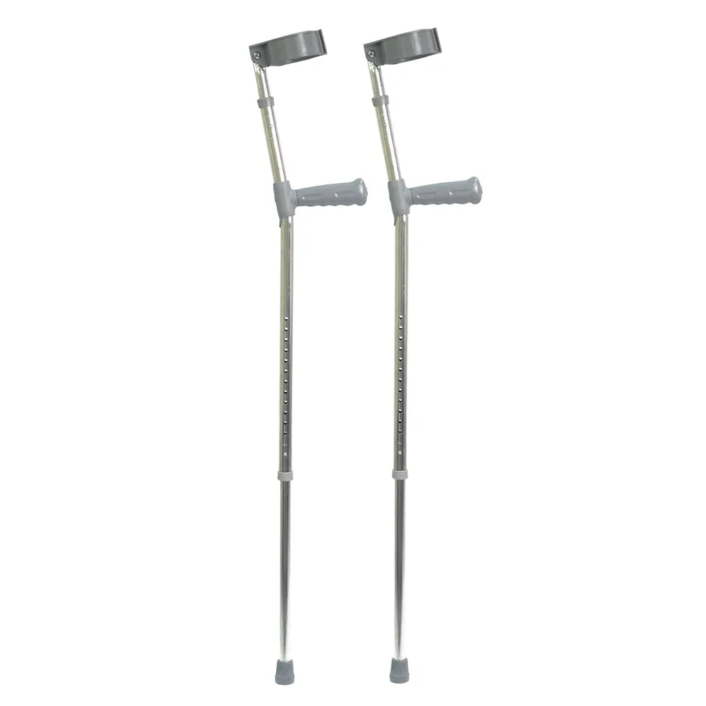 XL PVC Wedge Handle Lightweight Aluminium Elbow Crutch - 14+3 Height Settings
